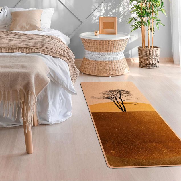 Yoga mat - Golden Sun With Tree