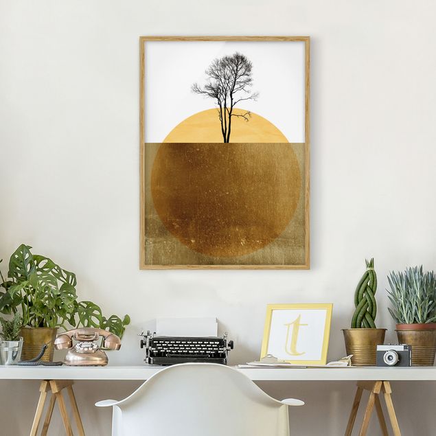 Framed poster - Golden Sun With Tree
