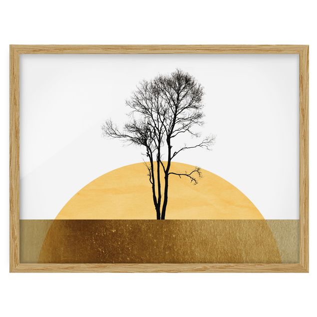 Framed poster - Golden Sun With Tree