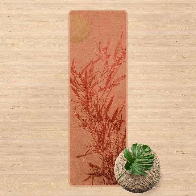 Yoga mat - Golden Sun Pink Bamboo