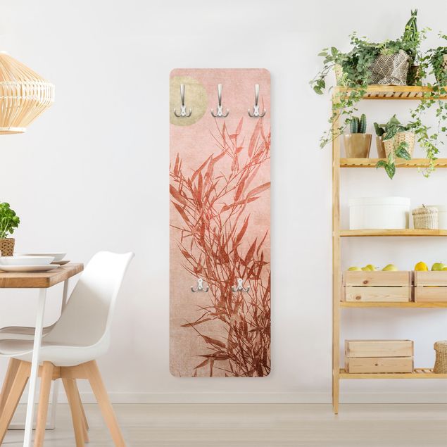 Coat rack modern - Golden Sun Pink Bamboo
