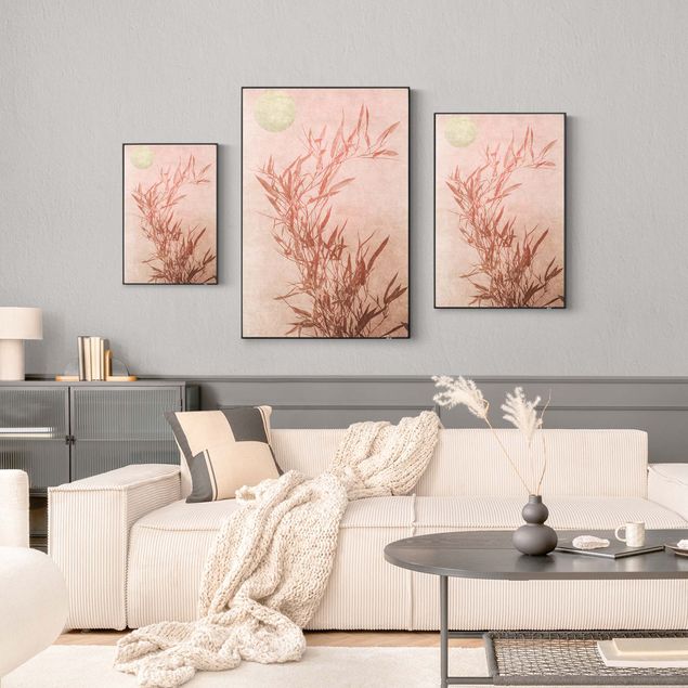 Interchangeable print - Golden Sun Pink Bamboo