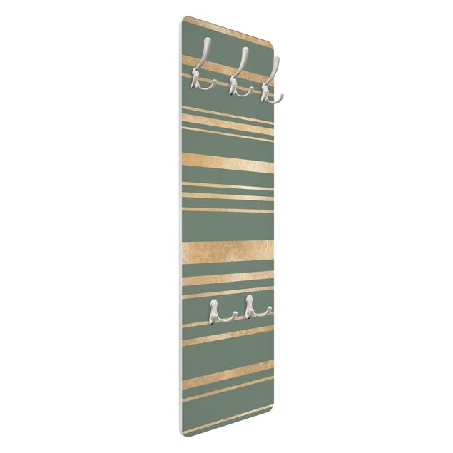 Coat rack modern - Golden Stripes Green Backdrop