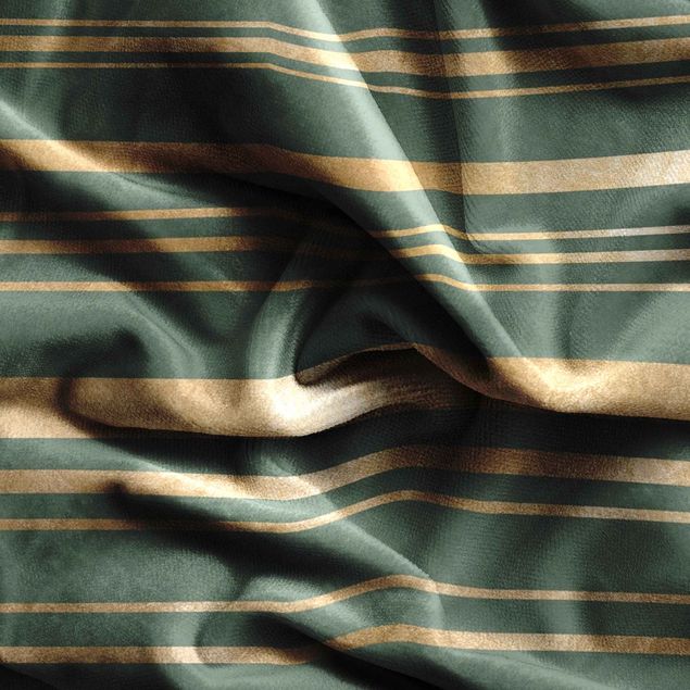 patterned drapes Golden Stripes Green Backdrop