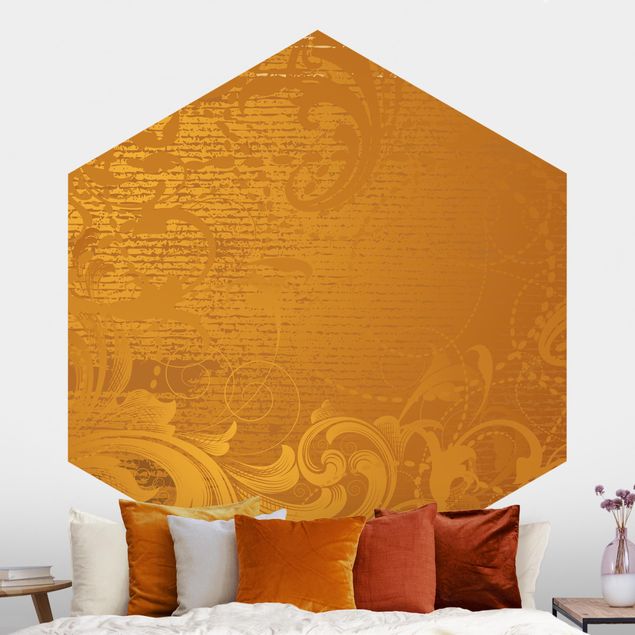 Hexagonal wallpapers Golden Baroque