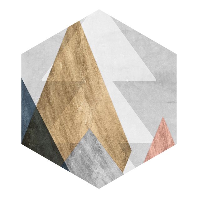 Self-adhesive hexagonal pattern wallpaper - Golden Summit