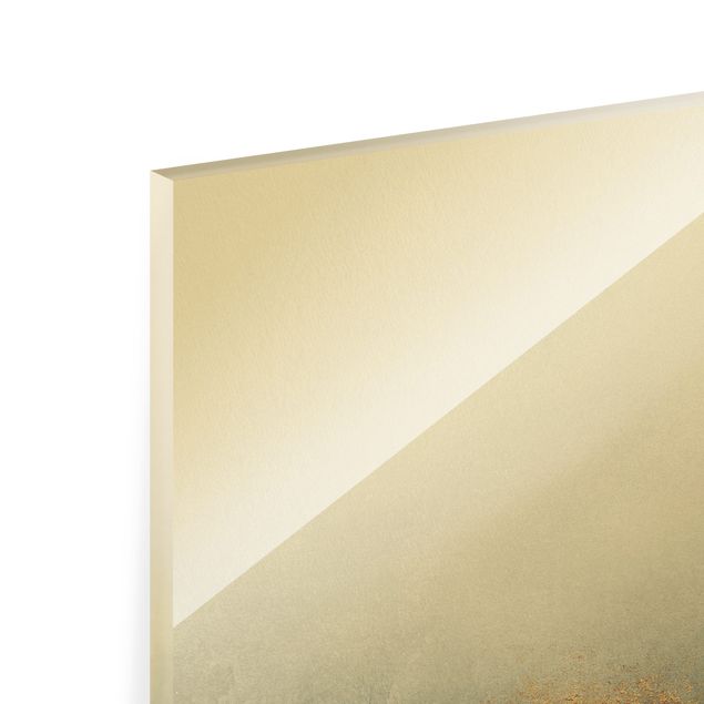 Glass print - Golden Horizon Watercolour  - Portrait format