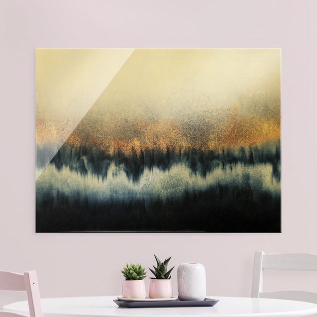 Glass print - Golden Horizon - Landscape format