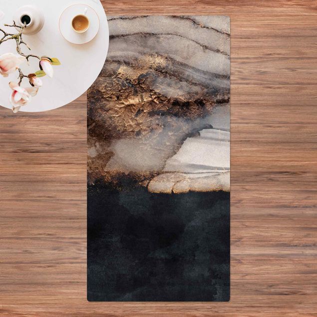 kitchen runner rugs Golden Marble Painted