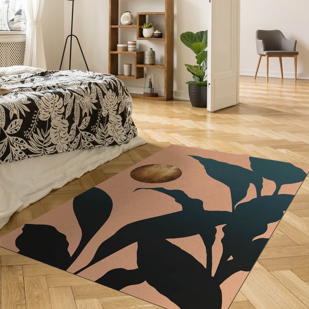 teal area rug Golden Moon In The Jungle