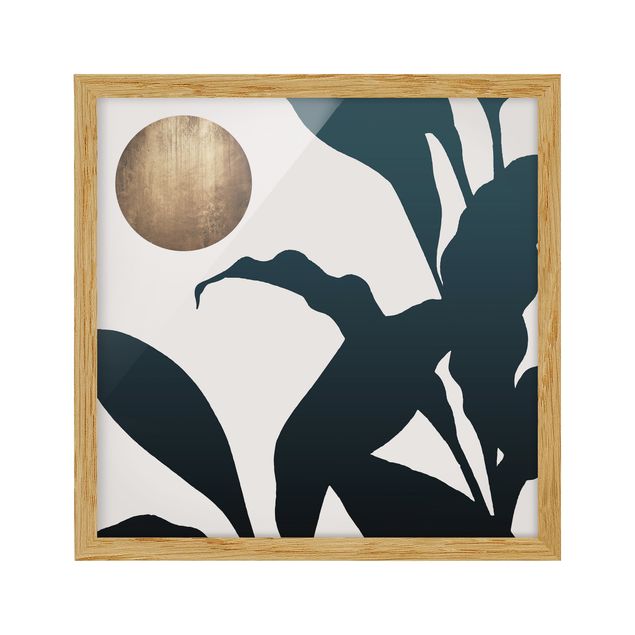 Framed poster - Golden Moon In The Jungle