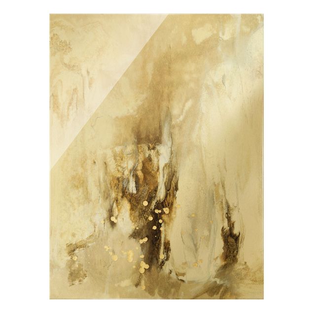 Glass print - Golden Quicksand II - Portrait format