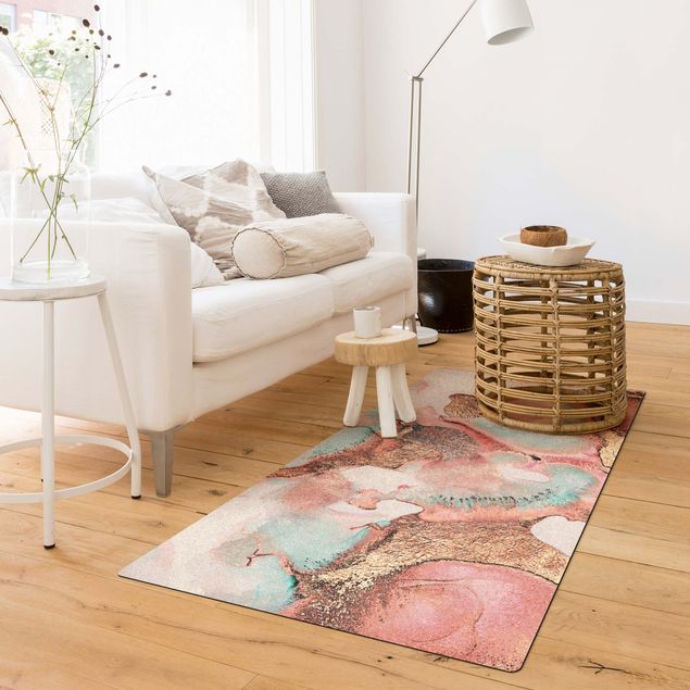 Modern rugs Golden Watercolour Rosé