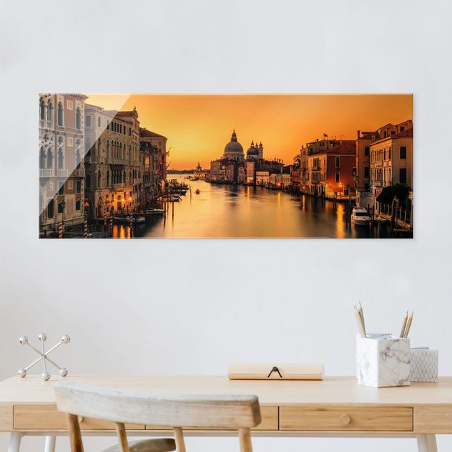 Glass print - Golden Venice - Panorama