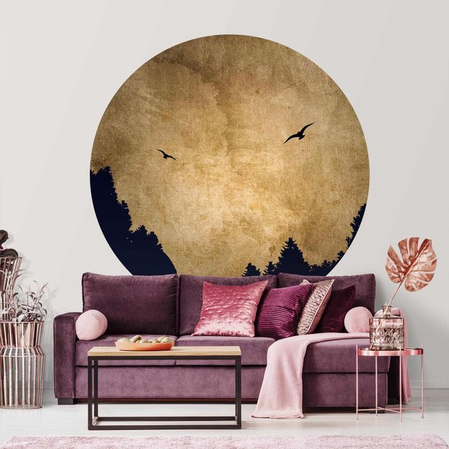 Wallpapers Gold Moon In The Forest