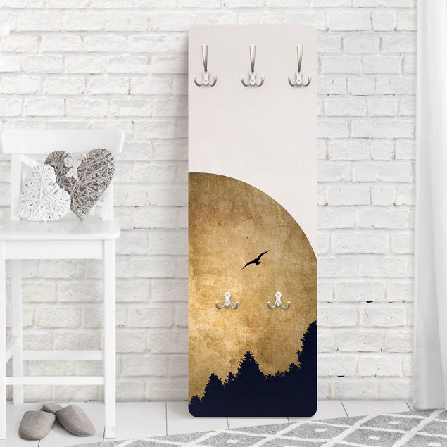 Coat rack modern - Gold Moon In The Forest