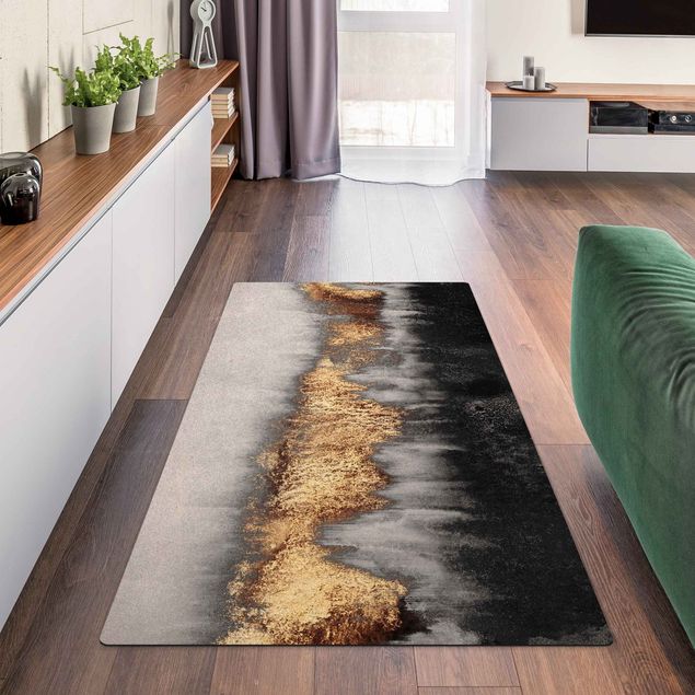 modern area rugs Gold Traces In Watercolour