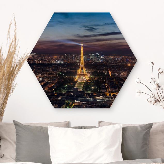 Wooden hexagon - Good Night Paris