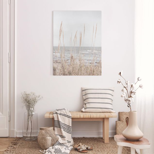Print on canvas - Grasses by the sea - Portrait format 3:4