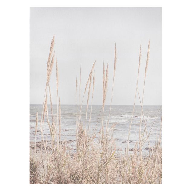 Print on canvas - Grasses by the sea - Portrait format 3:4