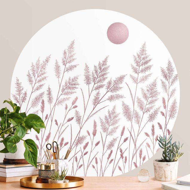 Wallpapers Grasses And Moon In Coppery