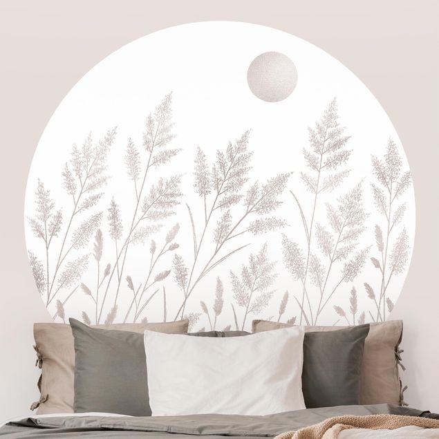 Wallpapers Grasses And Moon In Silver
