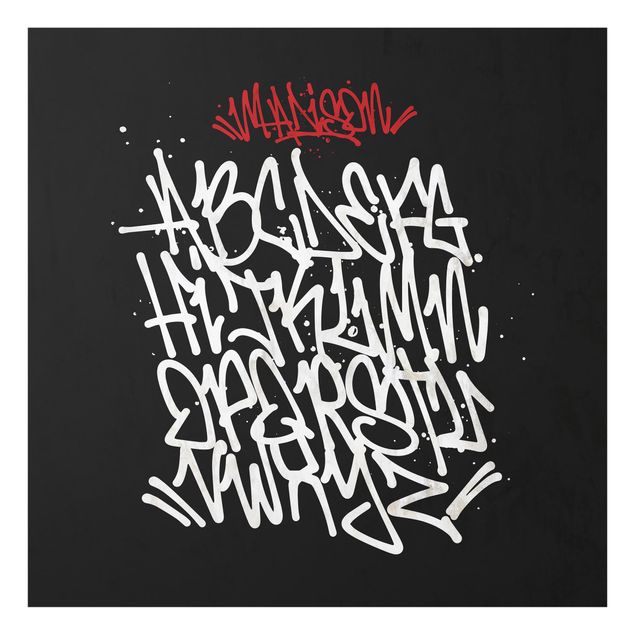 Glass print - Graffiti Art Alphabet