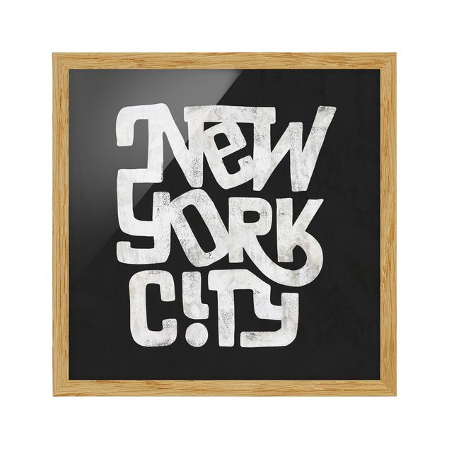 Framed poster|Graffiti Art Calligraphy New York City Black