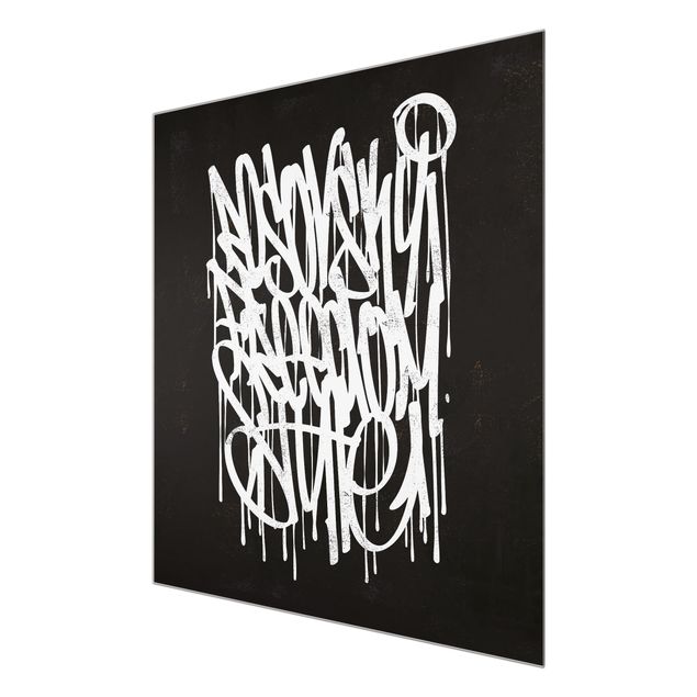 Glass print - Graffiti Art Freedom Style