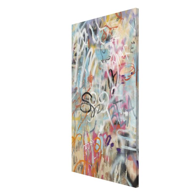Magnetic memo board - Graffiti Love In Pastel - Portrait format 3:4