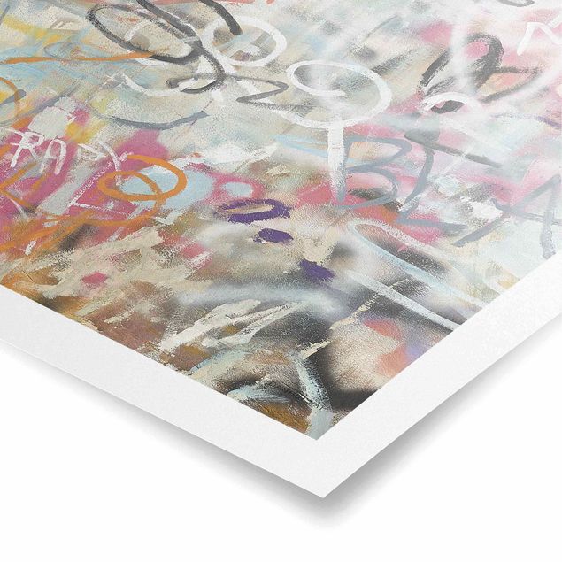 Poster art print - Graffiti Love In Pastel