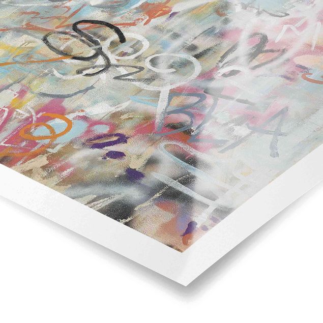 Poster art print - Graffiti Love In Pastel