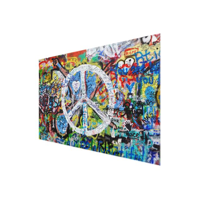 Glass print - Graffiti Wall Peace Sign