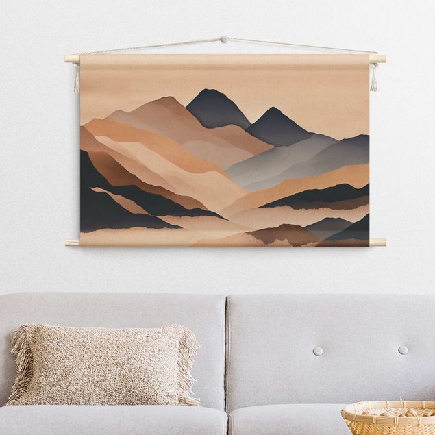 wall hanging decor Graphic Landscape In Brown