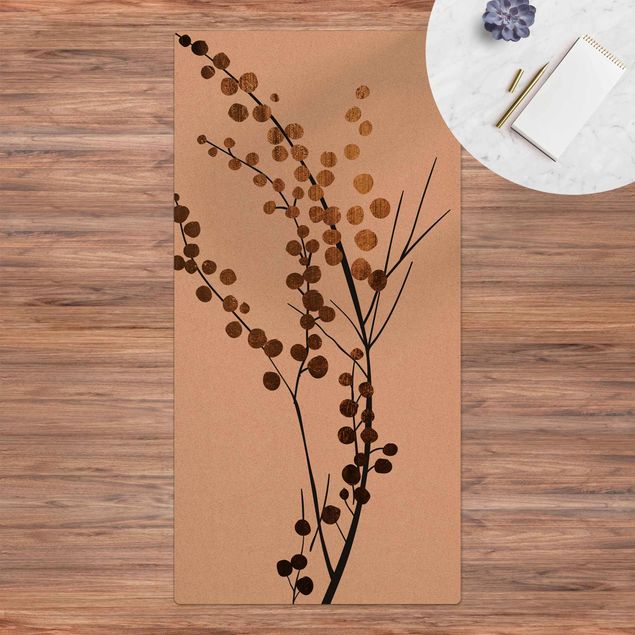 Runner rugs Graphical Plant World - Berries Gold