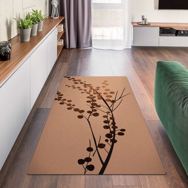Modern rugs Graphical Plant World - Berries Gold