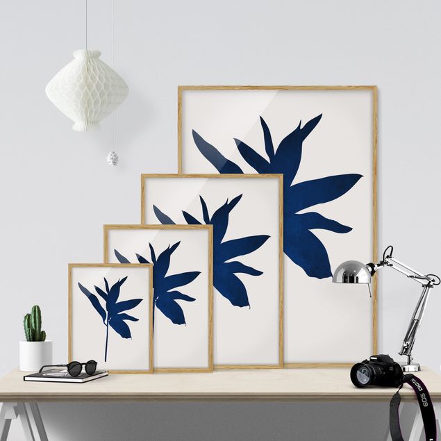 Framed poster - Graphical Plant World - Blue