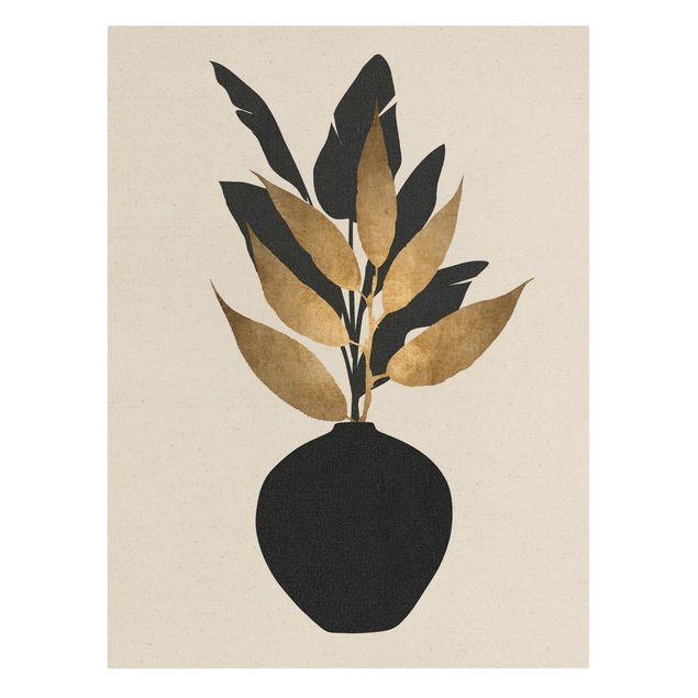 Canvas print gold - Graphical Plant World - Gold And Black