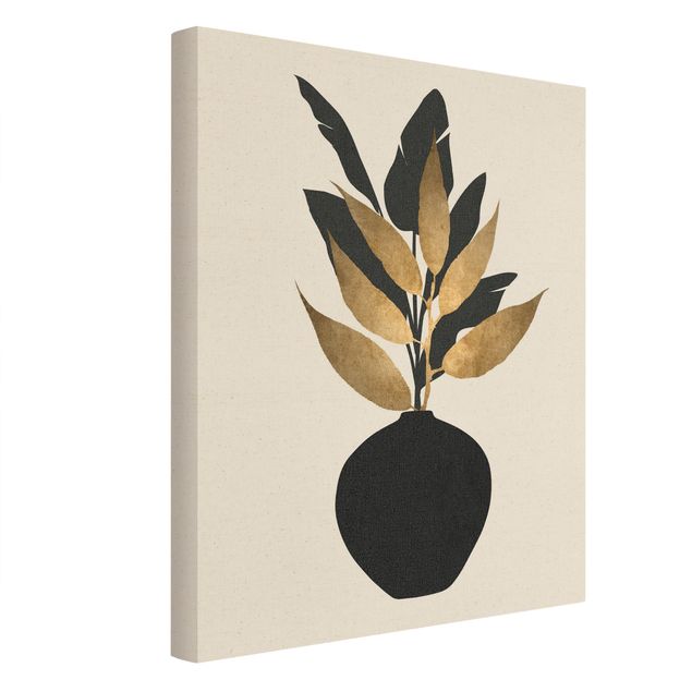 Canvas print gold - Graphical Plant World - Gold And Black