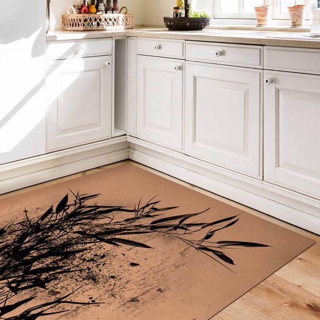 Modern rugs Graphical Plant World - Black Bamboo