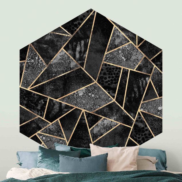 Wallpapers Gray Triangles Gold