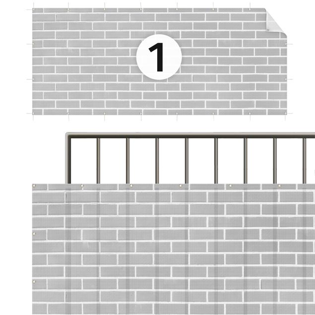 Privacy screen mat Gray Brick Wall