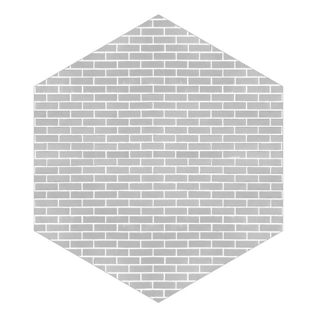 Self-adhesive hexagonal wall mural - Gray Brick Wall