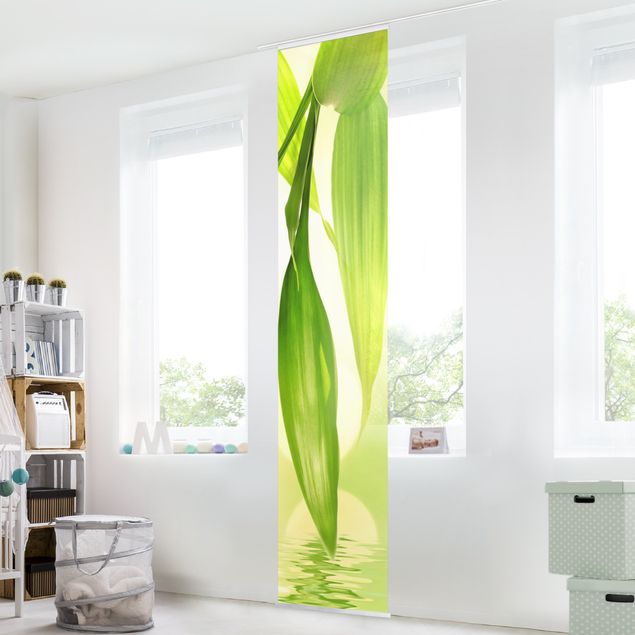 Sliding panel curtains set - Green Ambiance I