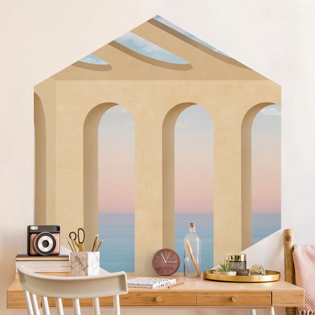 Self-adhesive hexagonal wallpaper - Greek View