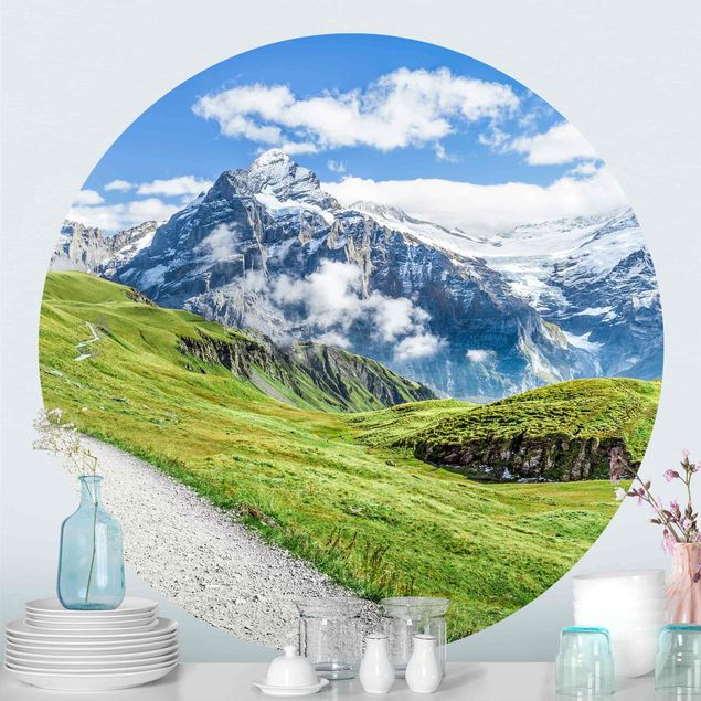 Self-adhesive round wallpaper - Grindelwald Panorama