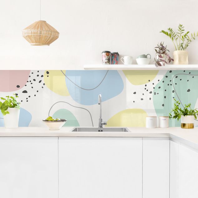 Kitchen splashbacks Large Geometrical Shapes - Pastel