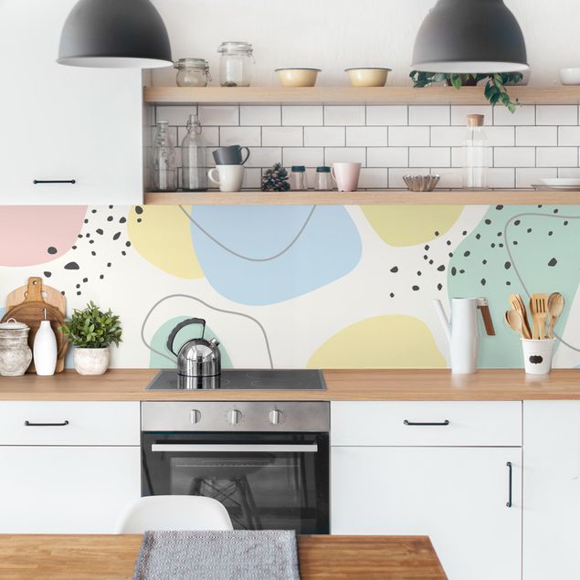 Kitchen wall cladding - Large Geometrical Shapes - Pastel