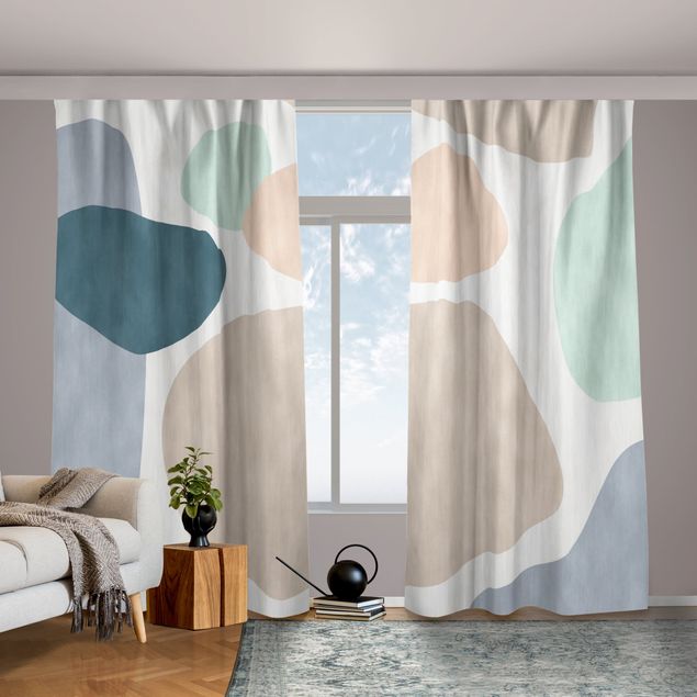 Room darkening curtains Large Circular Elements - pastel