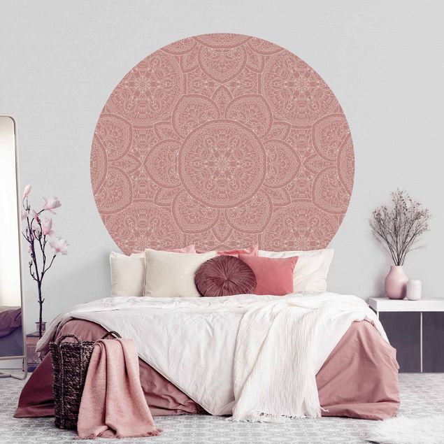 Wallpapers Large Mandala Pattern In Antique Pink